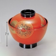 若泉漆器 越前椀　朱に蛇の目  1-186-11 1個（ご注文単位1個）【直送品】