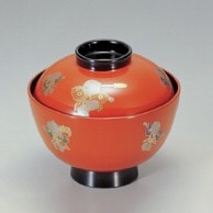 若泉漆器 越前椀　朱に唐子  1-186-12 1個（ご注文単位1個）【直送品】