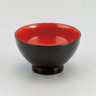 若泉漆器 5寸乱筋木目丼　黒内朱  1-192-6 1個（ご注文単位1個）【直送品】