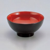 若泉漆器 6寸乱筋木目丼　黒内朱  1-192-7 1個（ご注文単位1個）【直送品】