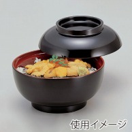 若泉漆器 5寸丸丼重　黒内朱　身　JW-310  1-192-17 1個（ご注文単位1個）【直送品】