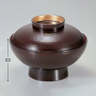 若泉漆器 保温煮物椀　溜千筋  1-193-7 1個（ご注文単位1個）【直送品】