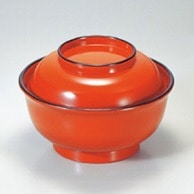 若泉漆器 羽反丼　朱内朱  1-217-5 1個（ご注文単位1個）【直送品】