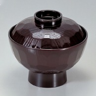 若泉漆器 亀甲丼椀　溜 中 1-219-2 1個（ご注文単位1個）【直送品】