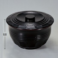 若泉漆器 5寸亀甲木目椀　黒内朱  1-219-3 1個（ご注文単位1個）【直送品】