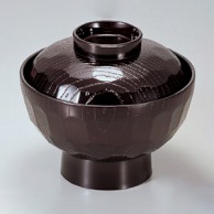 若泉漆器 亀甲丼　溜 大 1-219-12 1個（ご注文単位1個）【直送品】