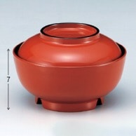 若泉漆器 5寸菓子椀　水切有　朱天黒  W-11-15 1個（ご注文単位1個）【直送品】