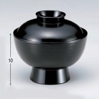 若泉漆器 5.1寸大丼　黒刷毛目  W-11-21 1個（ご注文単位1個）【直送品】