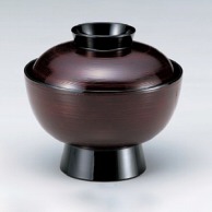 若泉漆器 5.1寸大丼　溜刷毛目  W-11-22 1個（ご注文単位1個）【直送品】