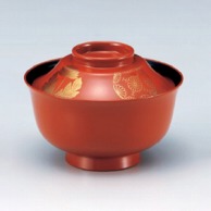 若泉漆器 富士羽反椀　朱に菊S・H塗  W-10-83 1個（ご注文単位1個）【直送品】