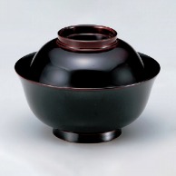 若泉漆器 羽反吸椀　溜内黒本漆塗  W-10-40 1個（ご注文単位1個）【直送品】