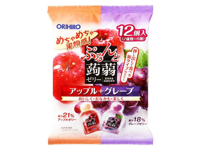 オリヒロプランデュぷるんと蒟蒻ゼリーアップル※軽（ご注文単位12個）【直送品】