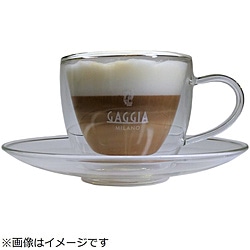 gaggia　ガジア Gaggia特製ガラス製コーヒー / カプチーノカップ&ソーサー Gaggia（ガジア）  CAPP2 1個（ご注文単位1個）【直送品】