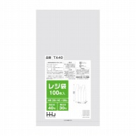 ハウスホールドジャパン レジ袋　40号　TA40 白 100枚入 1束（ご注文単位30束）【直送品】