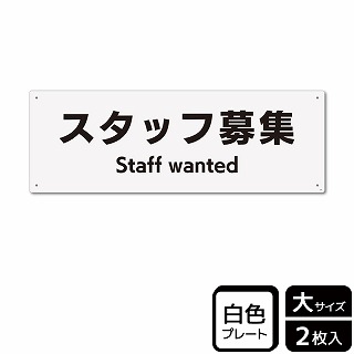 （株）KALBAS プラスチックプレート　ヨコ大 スタッフ募集 KTK2081 1パック（ご注文単位1パック）【直送品】