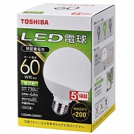 オーム電機 4580625138754 16-0679 東芝 LED電球 ボール電球形 E26 60形 昼白色 LDG6N-G/60V1（ご注文単位1袋）【直送品】