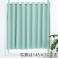 ユティック カフェカーテン　ドレープ　145×45 無地グリーン UCK-67 1枚（ご注文単位1枚）【直送品】