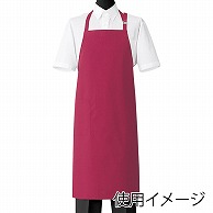 セブンユニフォーム 胸当エプロン　男女兼用 フリーサイズ　ワインレッド CT2503-2　1枚（ご注文単位1枚）【直送品】