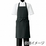 セブンユニフォーム 胸当エプロン　男女兼用 フリーサイズ　ブラック CT2534-9　1枚（ご注文単位1枚）【直送品】