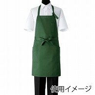 セブンユニフォーム 胸当エプロン　男女兼用 フリーサイズ　グリーン CT2556-4　1枚（ご注文単位1枚）【直送品】