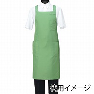 セブンユニフォーム 胸当てエプロン　男女兼用 M　グリーン CT2566-4　1枚（ご注文単位1枚）【直送品】