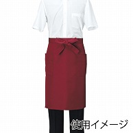 セブンユニフォーム ミドルエプロン　男女兼用 フリーサイズ　エンジ CT2568-2　1枚（ご注文単位1枚）【直送品】