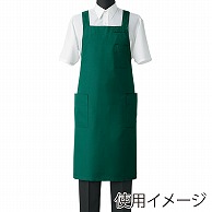 セブンユニフォーム 胸当てエプロン　男女兼用 M　ダークグリーン CT2566-8　1枚（ご注文単位1枚）【直送品】