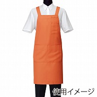 セブンユニフォーム 胸当エプロン　男女兼用 M　オレンジ CT2577-3　1枚（ご注文単位1枚）【直送品】