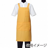 セブンユニフォーム 胸当エプロン　男女兼用 M　イエロー CT2577-5　1枚（ご注文単位1枚）【直送品】