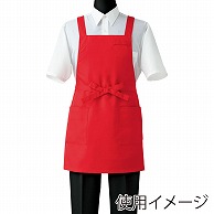 セブンユニフォーム 胸当エプロン　男女兼用 フリーサイズ　レッド CT2398-0　1枚（ご注文単位1枚）【直送品】