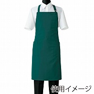 セブンユニフォーム 塩素ガード胸当エプロン　男女兼用 フリーサイズ　グリーン CT2565-4　1枚（ご注文単位1枚）【直送品】