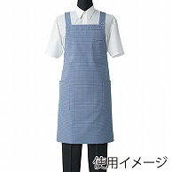 セブンユニフォーム 胸当エプロン　男女兼用 M　ホワイト×ブルー CT2572-1　1枚（ご注文単位1枚）【直送品】