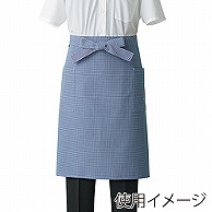 セブンユニフォーム ミドルエプロン　男女兼用 フリーサイズ　ホワイト×ブルー CT2574-1　1枚（ご注文単位1枚）【直送品】