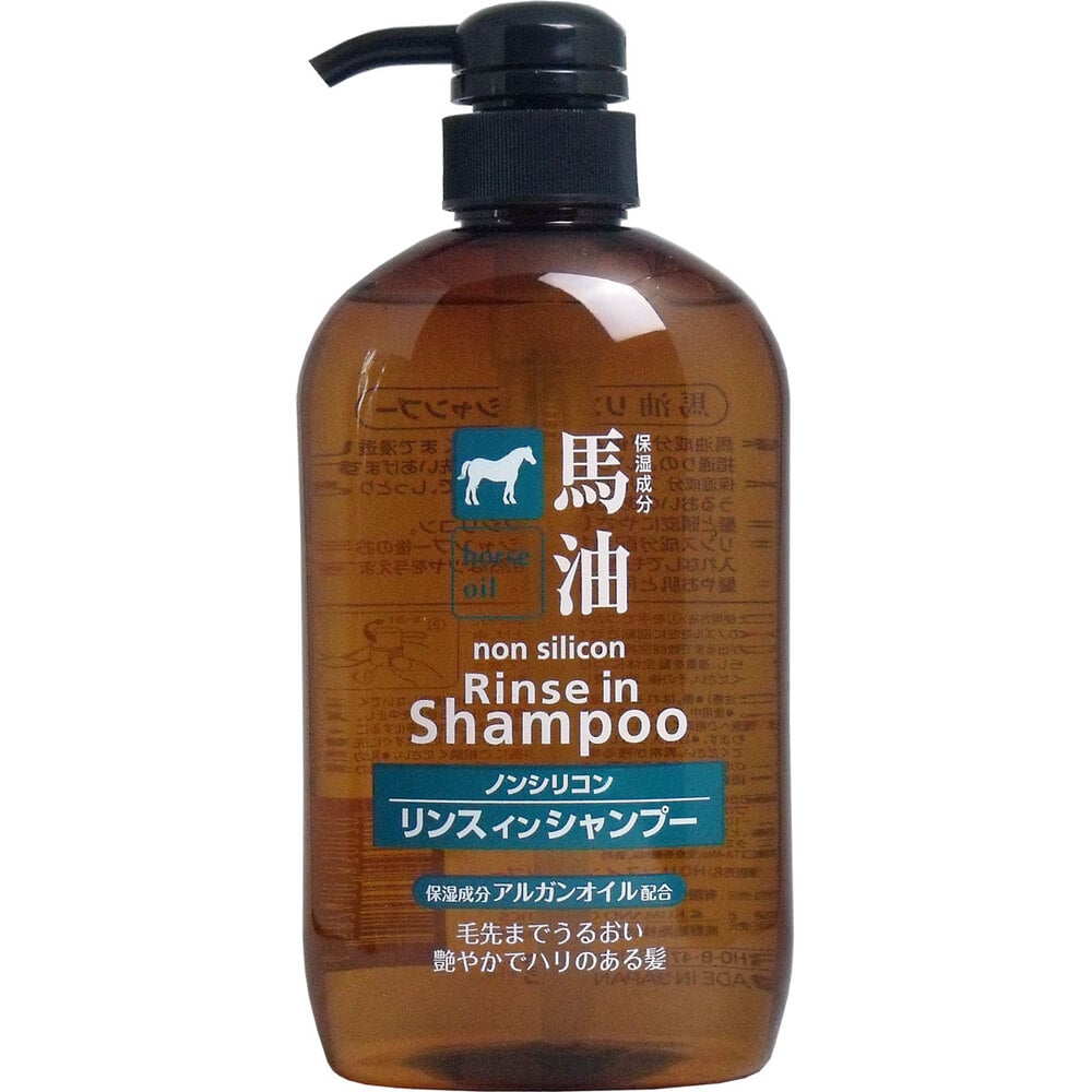 TKコーポレーション　馬油 ノンシリコン リンスインシャンプー 600mL　1個（ご注文単位1個）【直送品】