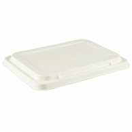 弁当容器　WB麦バガス弁当　共蓋 23-17F 白色 50枚/袋（ご注文単位6袋）【直送品】