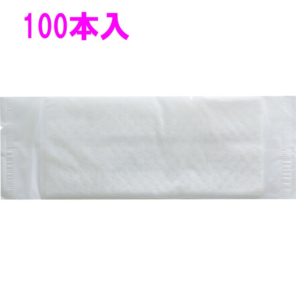 iiもの本舗　業務用 おしぼり 紙タイプ 平 無地 100本入　1パック（ご注文単位1パック）【直送品】