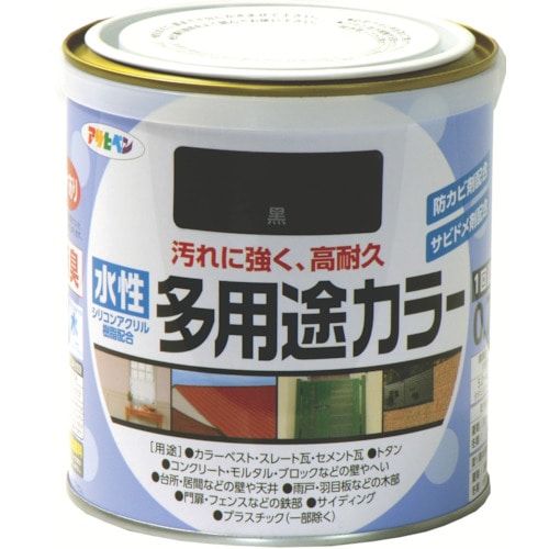 トラスコ中山 アサヒペン 水性多用途カラー 0.7L 黒（ご注文単位1缶）【直送品】