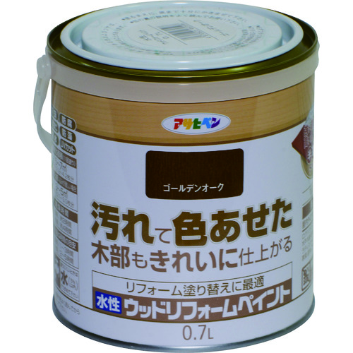 トラスコ中山 アサヒペン 水性ウッドリフォームペイント 0.7L ゴールデンオーク（ご注文単位1缶）【直送品】