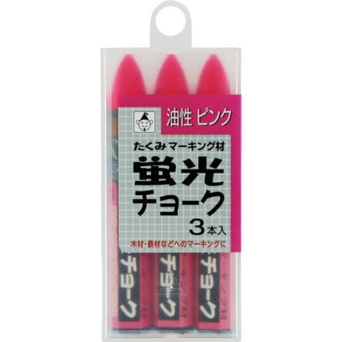 トラスコ中山 たくみ 蛍光チョーク 3本入 ピンク 851-1517  (ご注文単位1個) 【直送品】