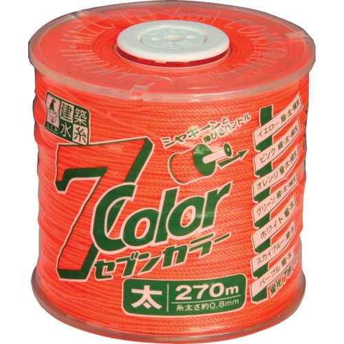 トラスコ中山 たくみ 7COLOR 太 オレンジ 270M（ご注文単位1巻）【直送品】