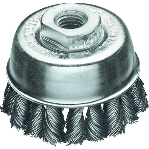 トラスコ中山 LESSMANN 左右逆ノットカップブラシ Φ65 高張度鋼線 線径0.5（ご注文単位1個）【直送品】