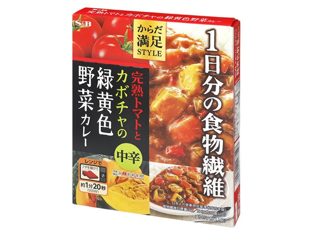 S＆Bからだ満足スタイル緑黄色野菜カレー中辛180g※軽（ご注文単位6個）【直送品】