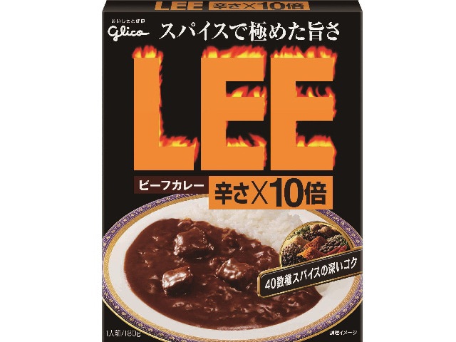 グリコLEEビーフカレー辛さ10倍180g※軽（ご注文単位10個）【直送品】