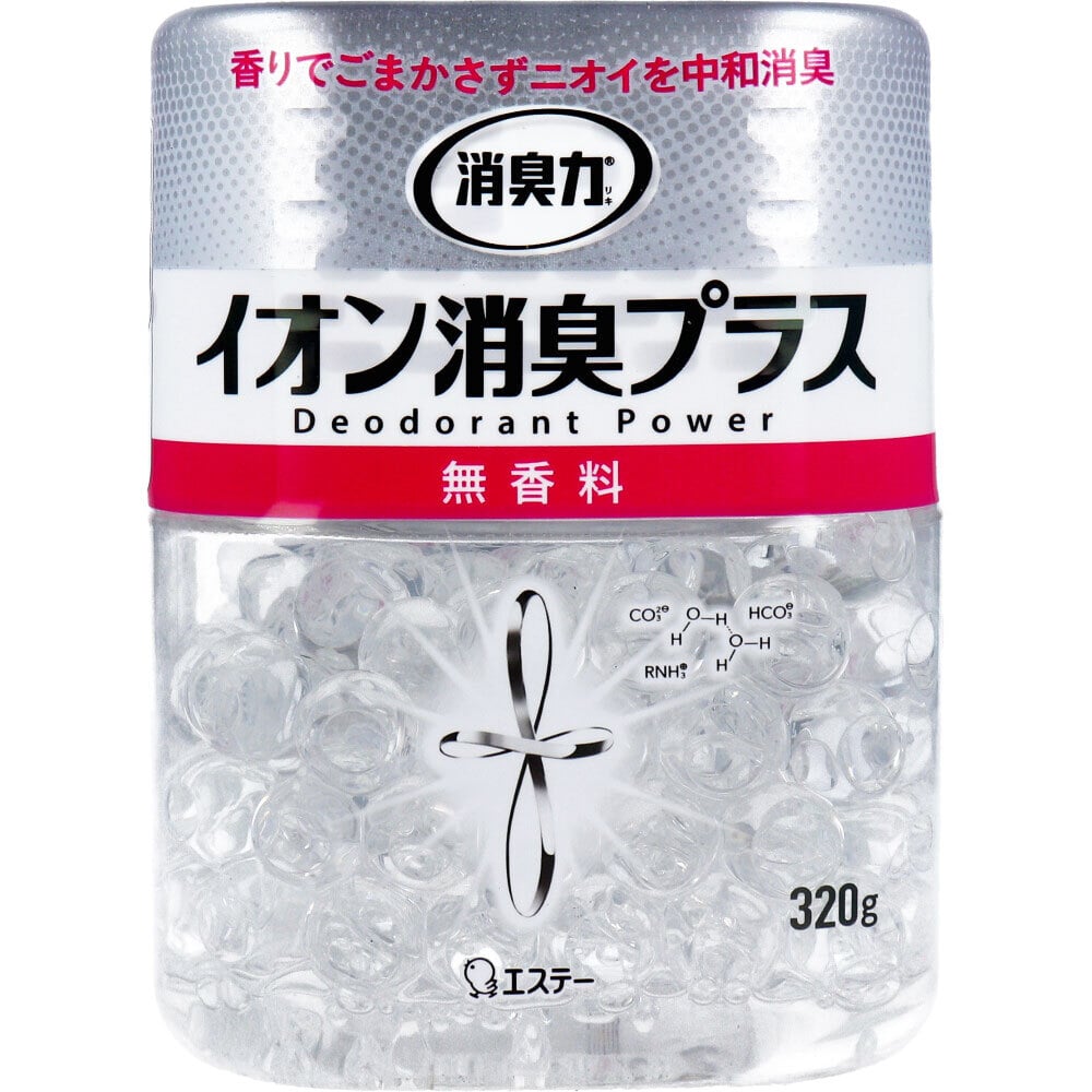 エステー　消臭力 クリアビーズ イオン消臭プラス 無香料 本体 320g　1個（ご注文単位1個）【直送品】