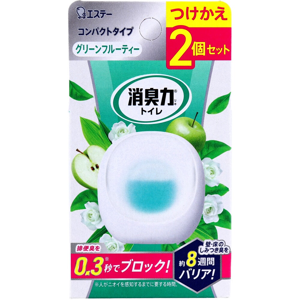 エステー　消臭力 コンパクト トイレ用 つけかえ グリーンフルーティーの香り 6mL×2個入　1パック（ご注文単位1パック）【直送品】