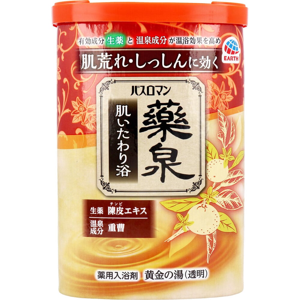 アース製薬　バスロマン 薬泉 肌いたわり浴 薬用入浴剤 黄金の湯(透明) 600g　1個（ご注文単位1個）【直送品】