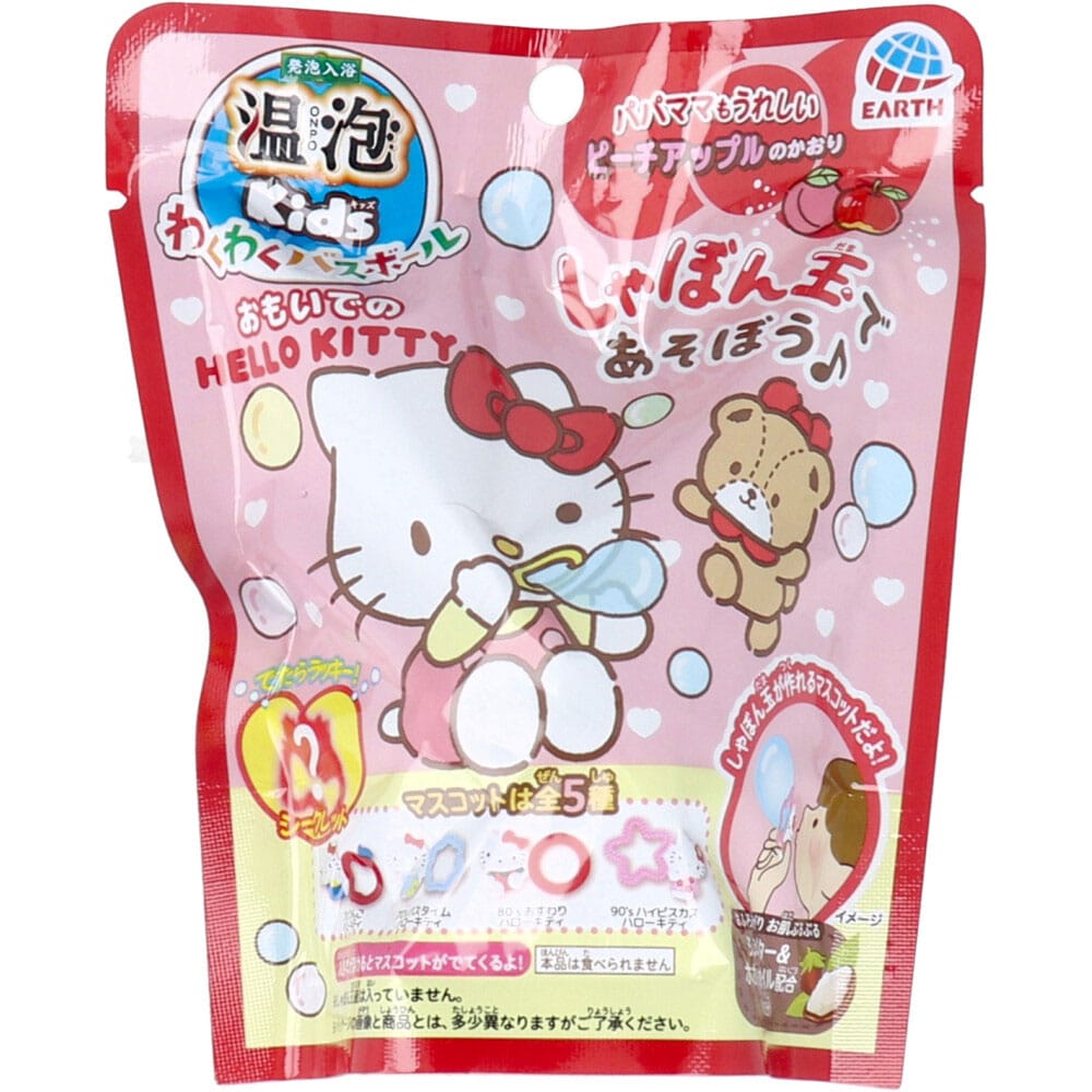 アース製薬　発泡入浴 温泡 ONPO Kids わくわくバスボール おもいでのHELLO KITTY ピーチアップルのかおり 1個入 1個（ご注文単位1個）【直送品】