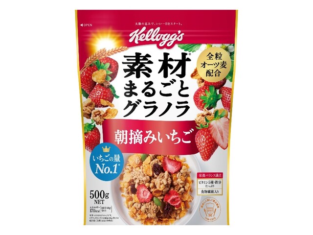 日本ケロッグ素材グラノラ朝摘みいちご500g※軽（ご注文単位6個）【直送品】