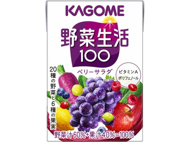 カゴメ野菜生活100ベリーサラダ紙200ml　12本 ※軽（ご注文単位1個）【直送品】