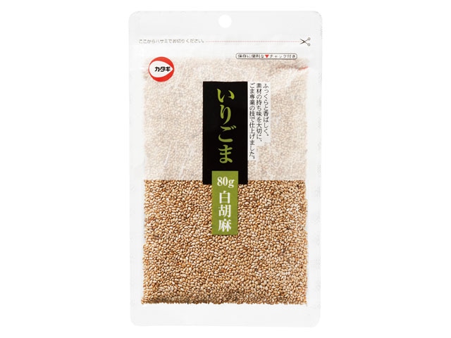 カタギ食品いりごま白チャック付80g※軽（ご注文単位20個）【直送品】